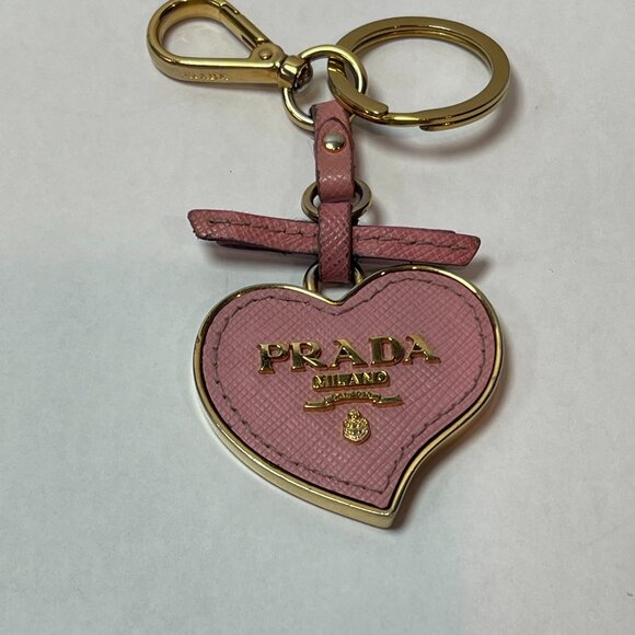 Prada Trick Heart-Shaped Keychain Bag Charm - Pink - Preowned - Picture 6 of 7
